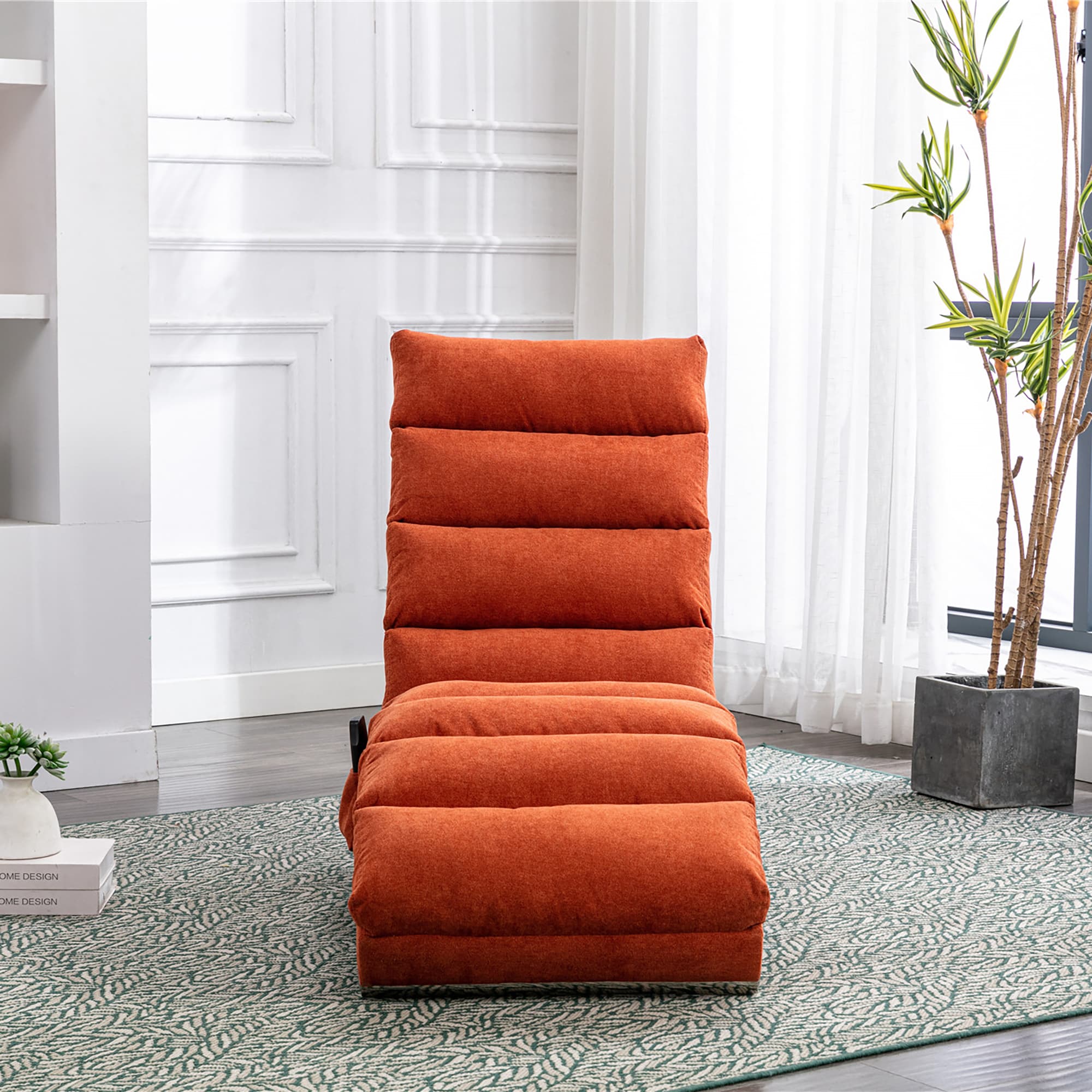 COOLMORE Luxury Upholstered Chaise Lounge Chair With Vibration For Relaxation, Modern Fixed Back Fabric Leisure Recliner Sofa For Living Room Bedroom 5