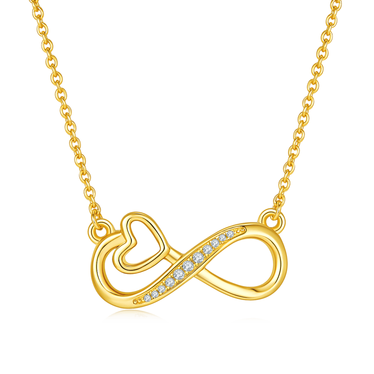3.7g S925 Sterling Silver 11 Stone Moissanite Infinity Heart Necklace 45cm Platinum Plated Pendant With GRA, Romantic Jewelry Gift Box Set For Women 3