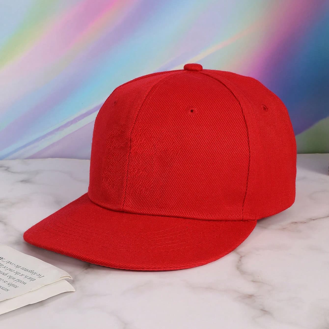 Men's And Women's Matching Red Baseball Cap - Tall Style - Street Hip-Hop Look - Outdoor Multi-Functional Beanie Hat 2