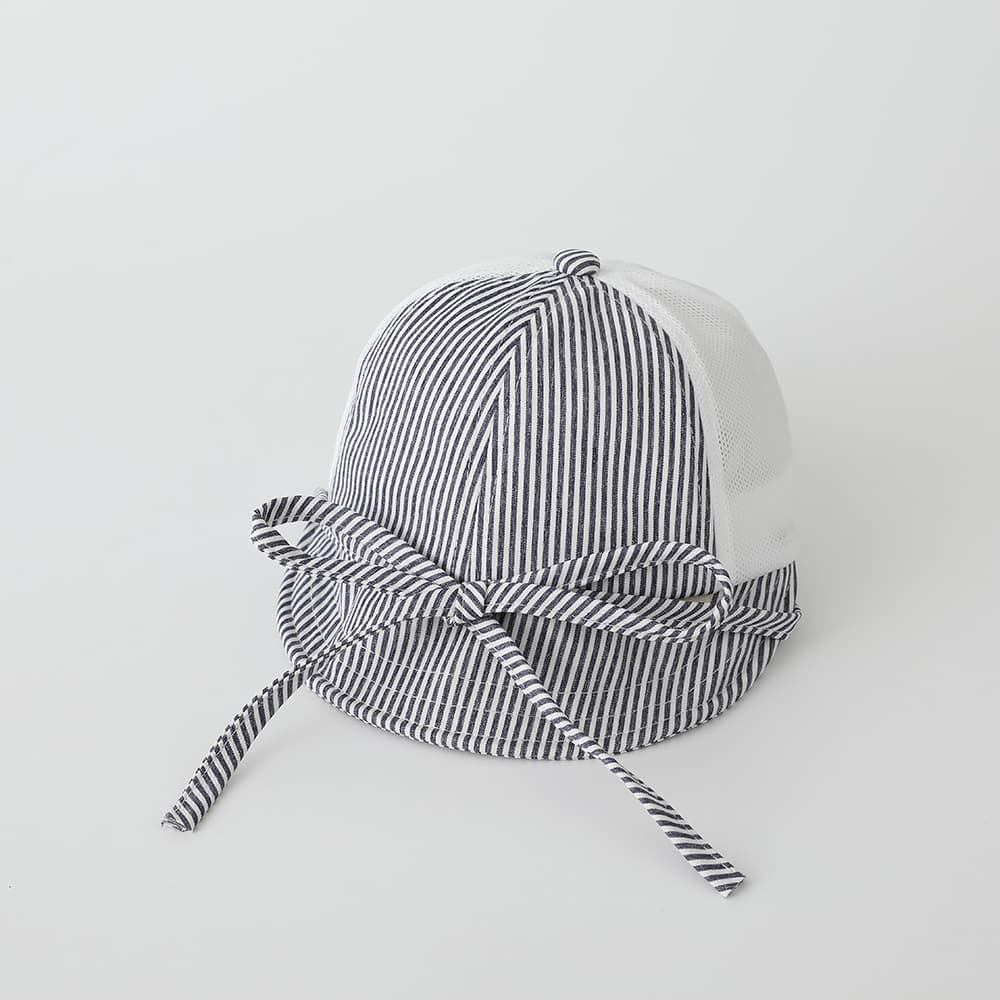 Summer Boys And Girls' Striped Netted Baseball Cap With Drawstring And Bow Design - A Fresh Style For Outdoor Activities And Sun Protection, Baby Hat For Boys And Girls 6