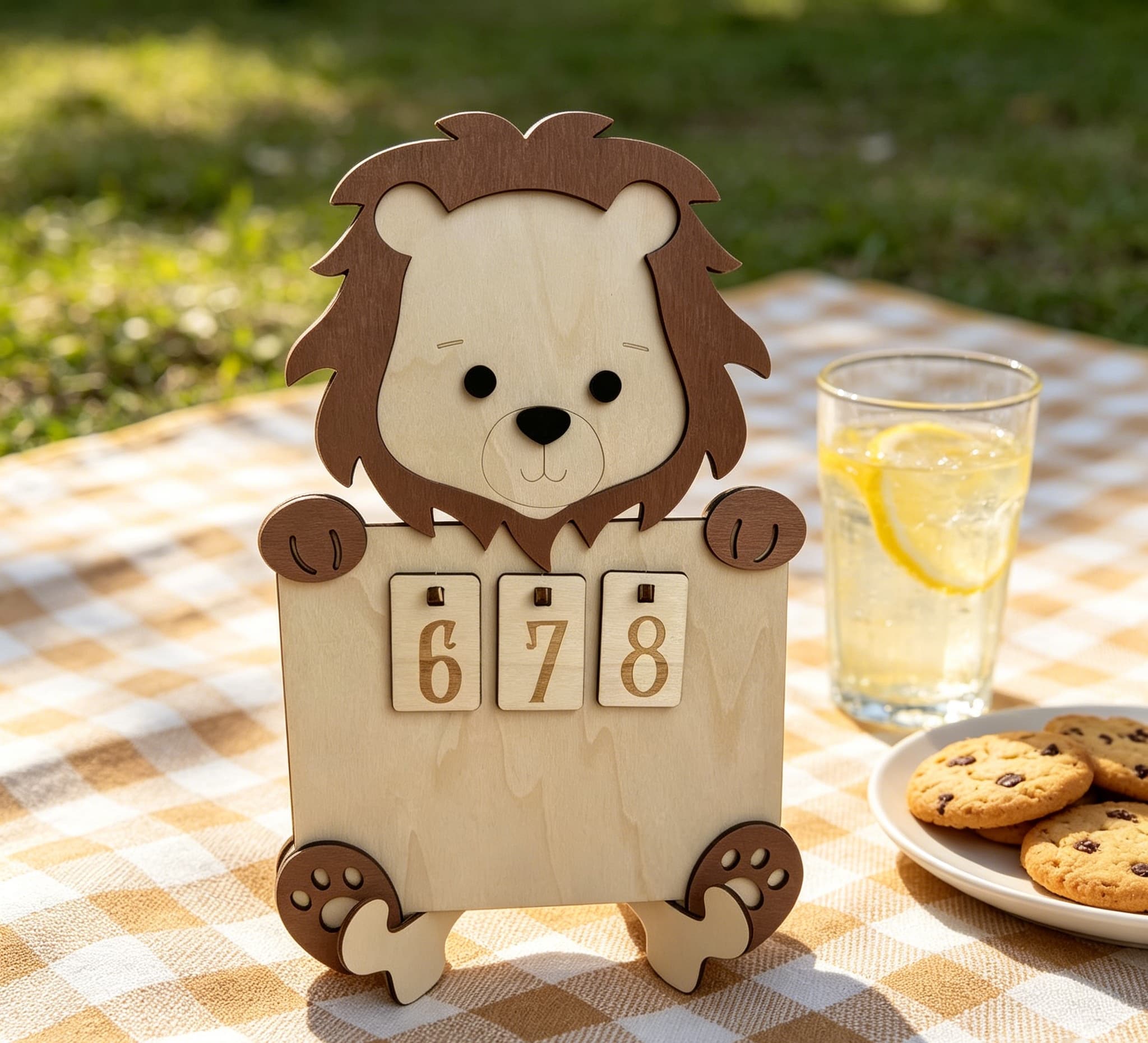 Wooden Animal Reading Tracker Calendar Bear Fox Lion Kids Reading Journey Counting Sign Nursery Decor 10