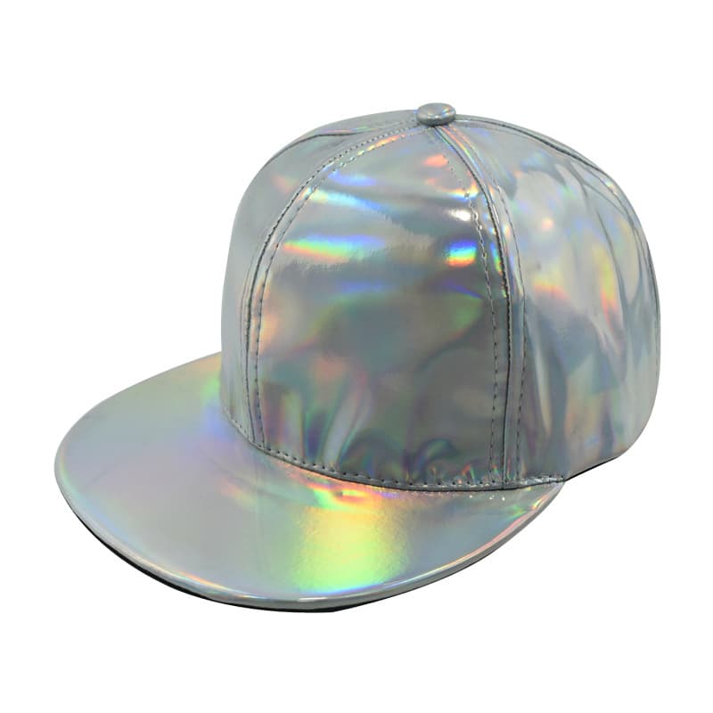 Summer Men's And Women's Shiny Gradient Color Fashionable Trend PU Leather Hip-hop Hats, Suitable For Daily Gatherings, Outdoor Street Photography 3