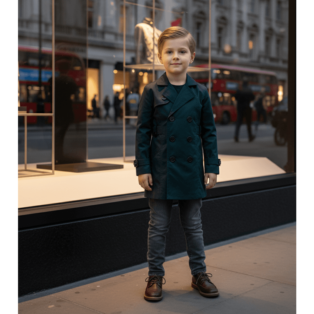 Kids Double Breasted Trench Coat Cotton Autumn Jacket For Boys-Girls -4 To 9 YRS 14