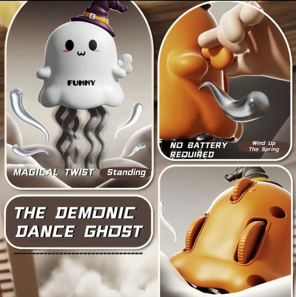 Christmas Halloween Wind-Up Toy, Magical Mini Dancing Ghost, Twisting Sliding Doll, Stress Relief Small Toy, Kids Festival Gift 2