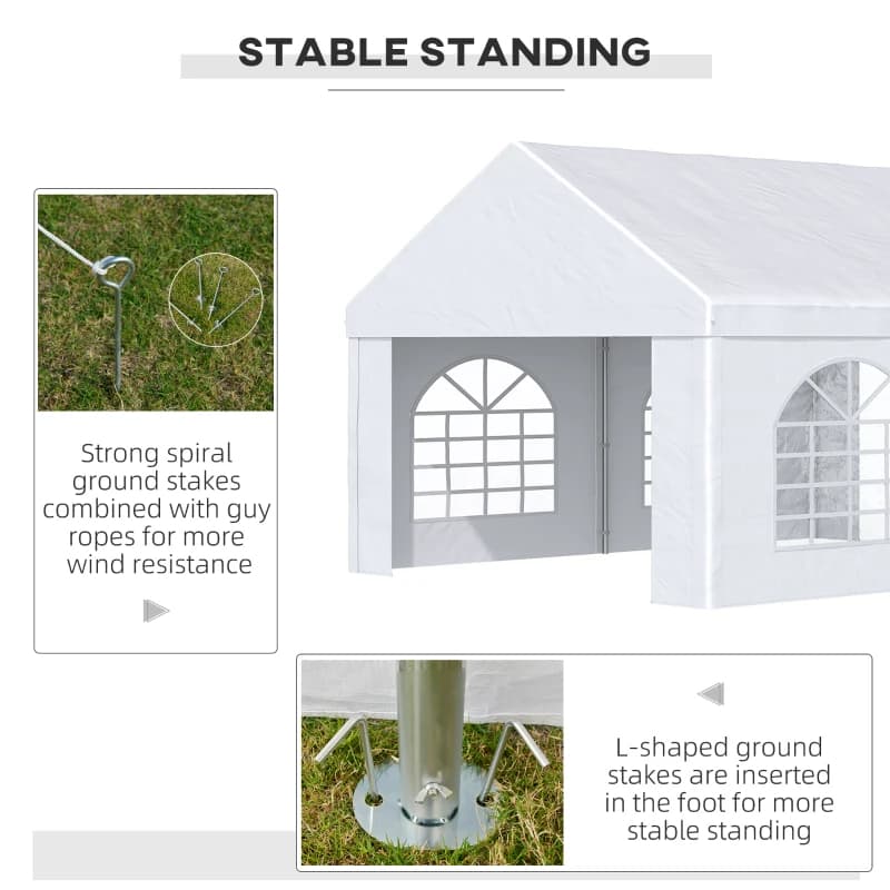 13 X 16.5 Ft Heavy Duty Party Tent Outdoor Gazebo Wedding Tent Event Shelter Carport BBQ With Removable Sidewalls & Windows, Outside Waterproof Canopy For Parties, White 7