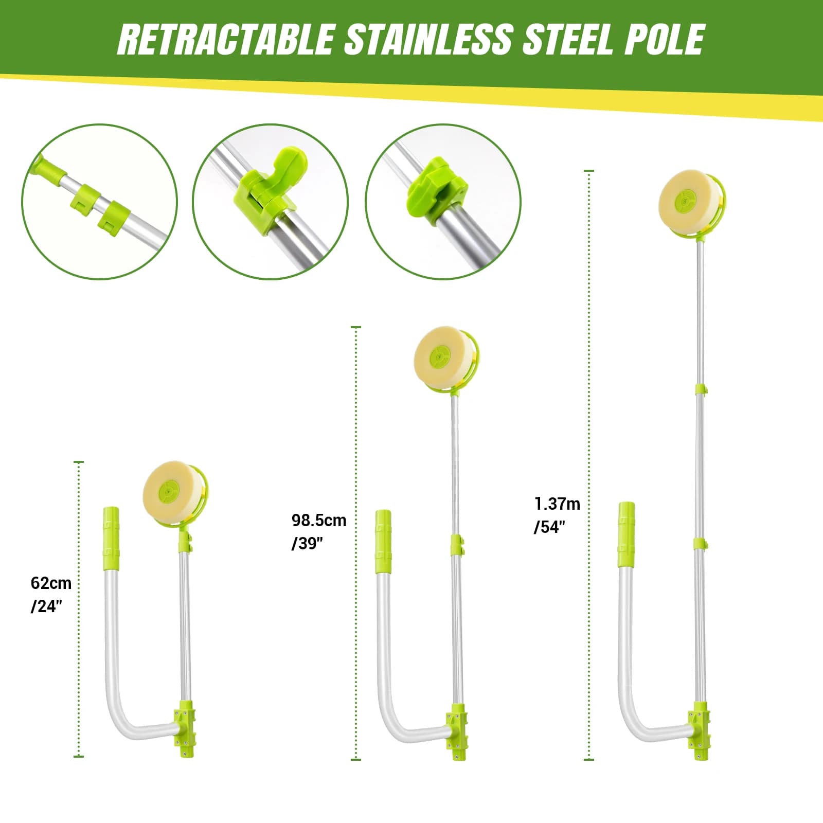 Telescopic Window Cleaning Tool High Rise Window Cleaner U Shape Smart Angle Adjust Wash Bar Cleaner With Squeegee 5