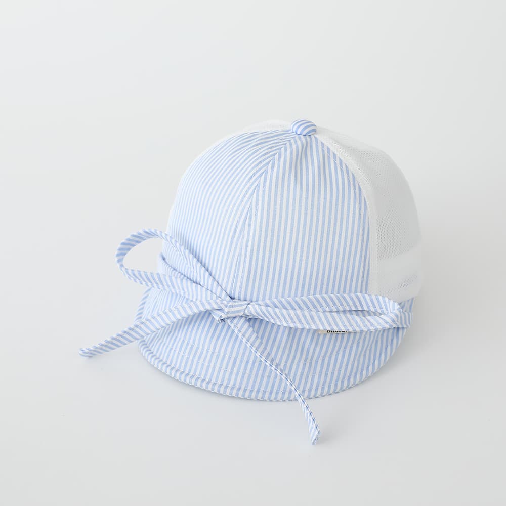 Summer Boys And Girls' Striped Netted Baseball Cap With Drawstring And Bow Design - A Fresh Style For Outdoor Activities And Sun Protection, Baby Hat For Boys And Girls 5