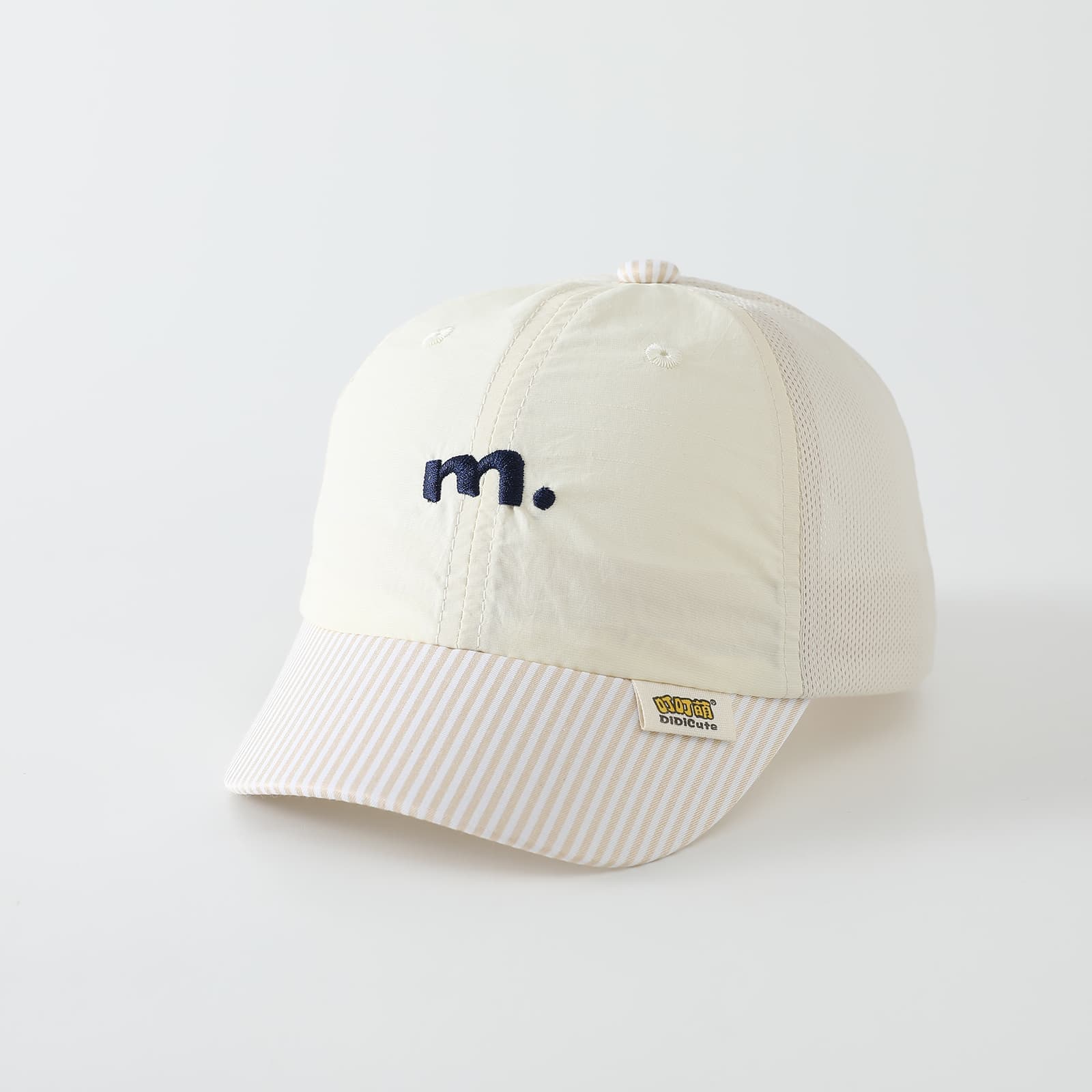 Summer Boys And Girls' Mesh Baseball Cap With Simple Letter Embroidery And Striped Brim, Perfect For Outdoor Outings And Versatile For Various Occasions. 3