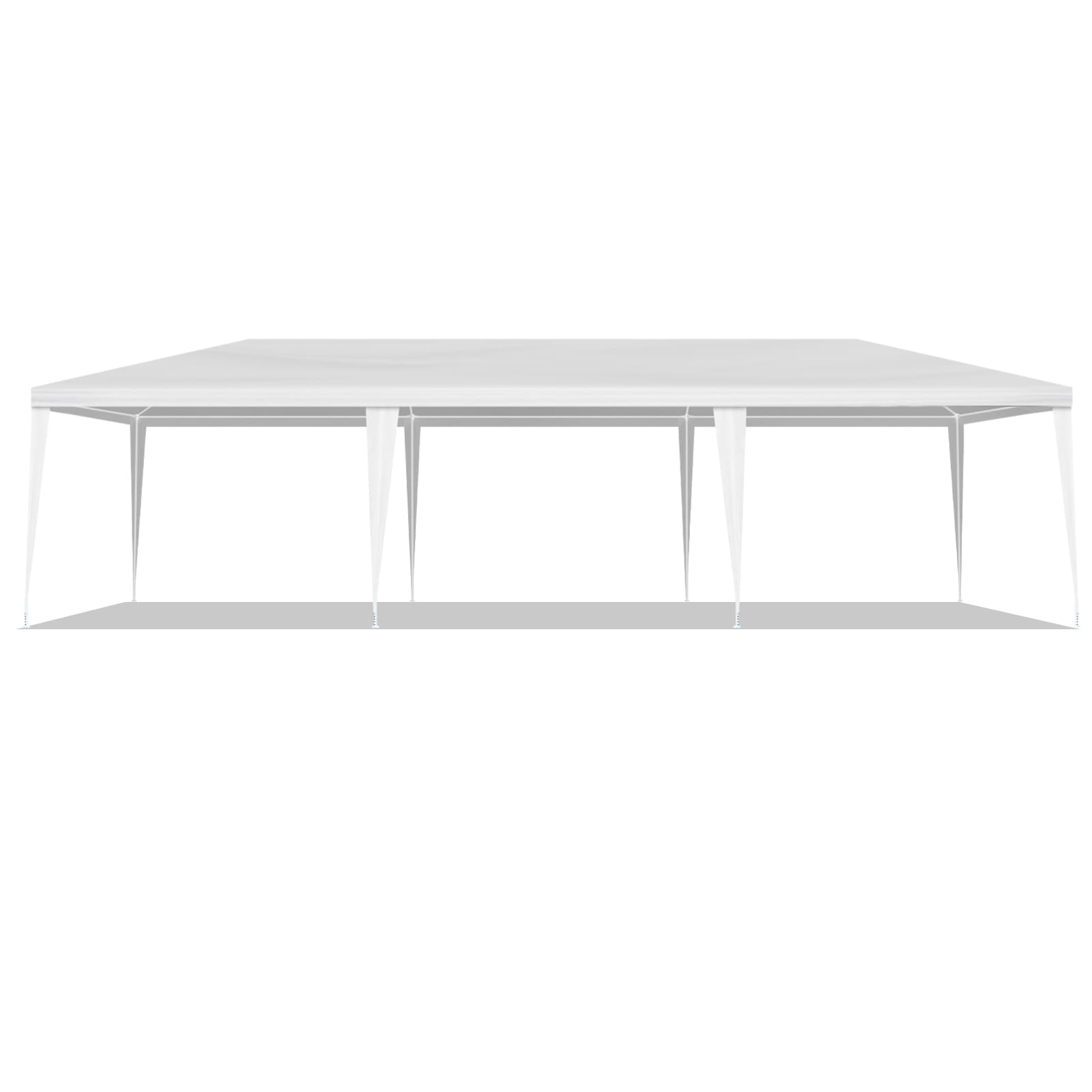 10x30ft White Party Tent With 5 Sidewalls, Outdoor Canopy Gazebo, Iron Frame & PE Cover, Waterproof Sun Shelter For Wedding BBQ Events 9