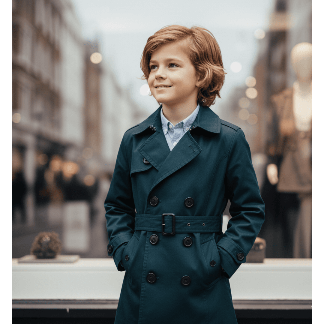 Kids Double Breasted Trench Coat Cotton Autumn Jacket For Boys-Girls -4 To 9 YRS 15