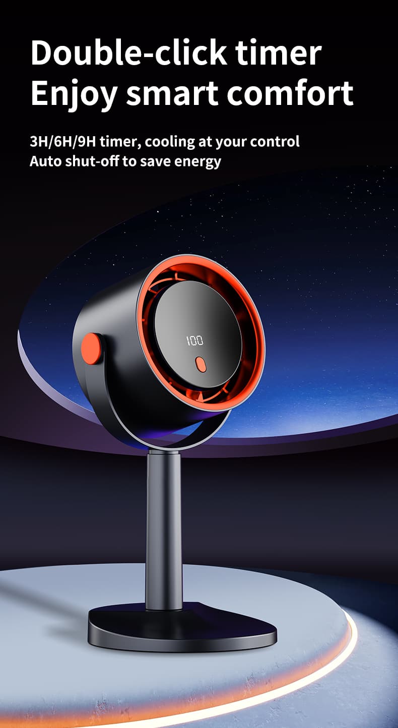 Forest Style Desktop Fan, USB Rechargeable Quiet Portable Fan With Activated Carbon Air Purification, 3-in-1 Stand Clip Hook Design, Energy Saving Circulating Fan For Home, Office, Bedroom Travel 3