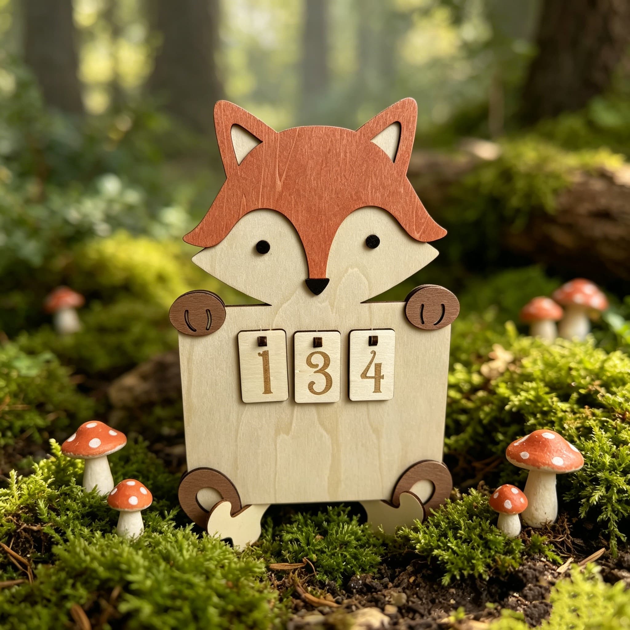 Wooden Animal Reading Tracker Calendar Bear Fox Lion Kids Reading Journey Counting Sign Nursery Decor 8