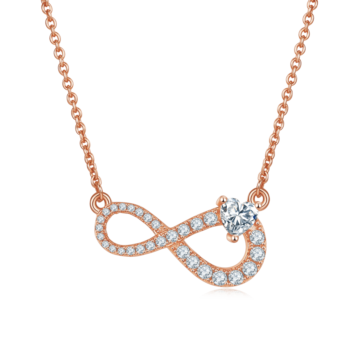 3.9g S925 Sterling Silver 29 Stone Moissanite Infinity Necklace 45cm Pave Pendant With GRA, Platinum Plated Romantic Gift Box Set For Women 3