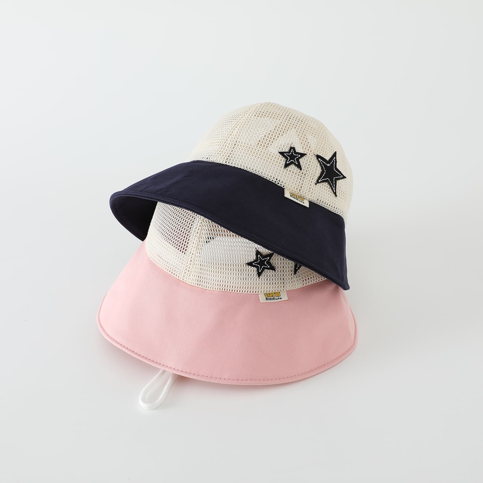Summer Boys And Girls Multi-color Star Mesh Breathable Adjustable Windproof Rope Boater Hat For Outdoor Outings Baby Cap 7