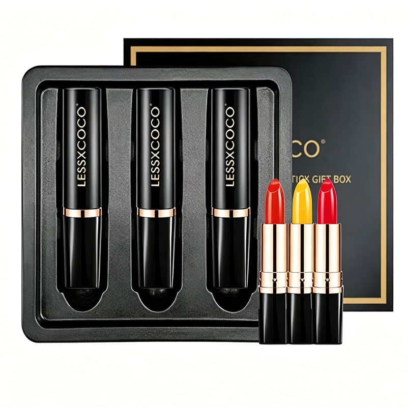3PCS Color Changing Lipstick Set, Temperature & PH Sensitive, Long Lasting Moisturizing Lip Balm Gift Box For Women 5