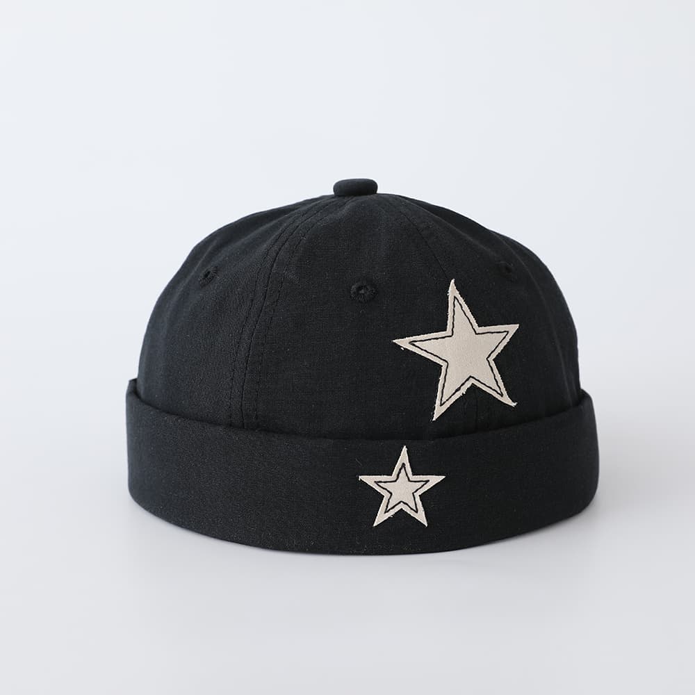 Children's Solid-color Five-pointed Star Applique Adjustable Trendy Hip-hop Style Landlord Hat Suitable For Shopping, Traveling And Street Use 5