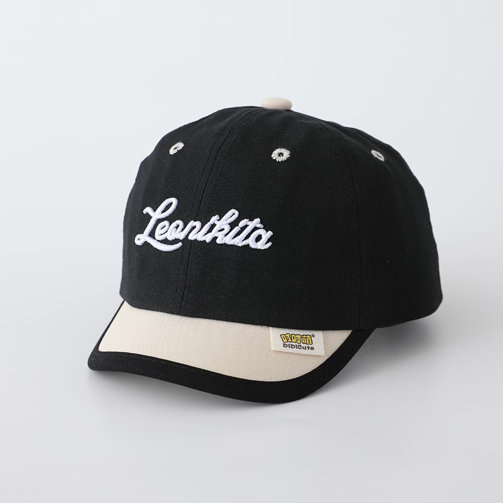 Children's Multi-color Edge-stitching Artistic Font English Font Embroidery Adjustable Simple Casual Short-brim Baseball Cap Suitable For Outdoor Shopping And Traveling 3