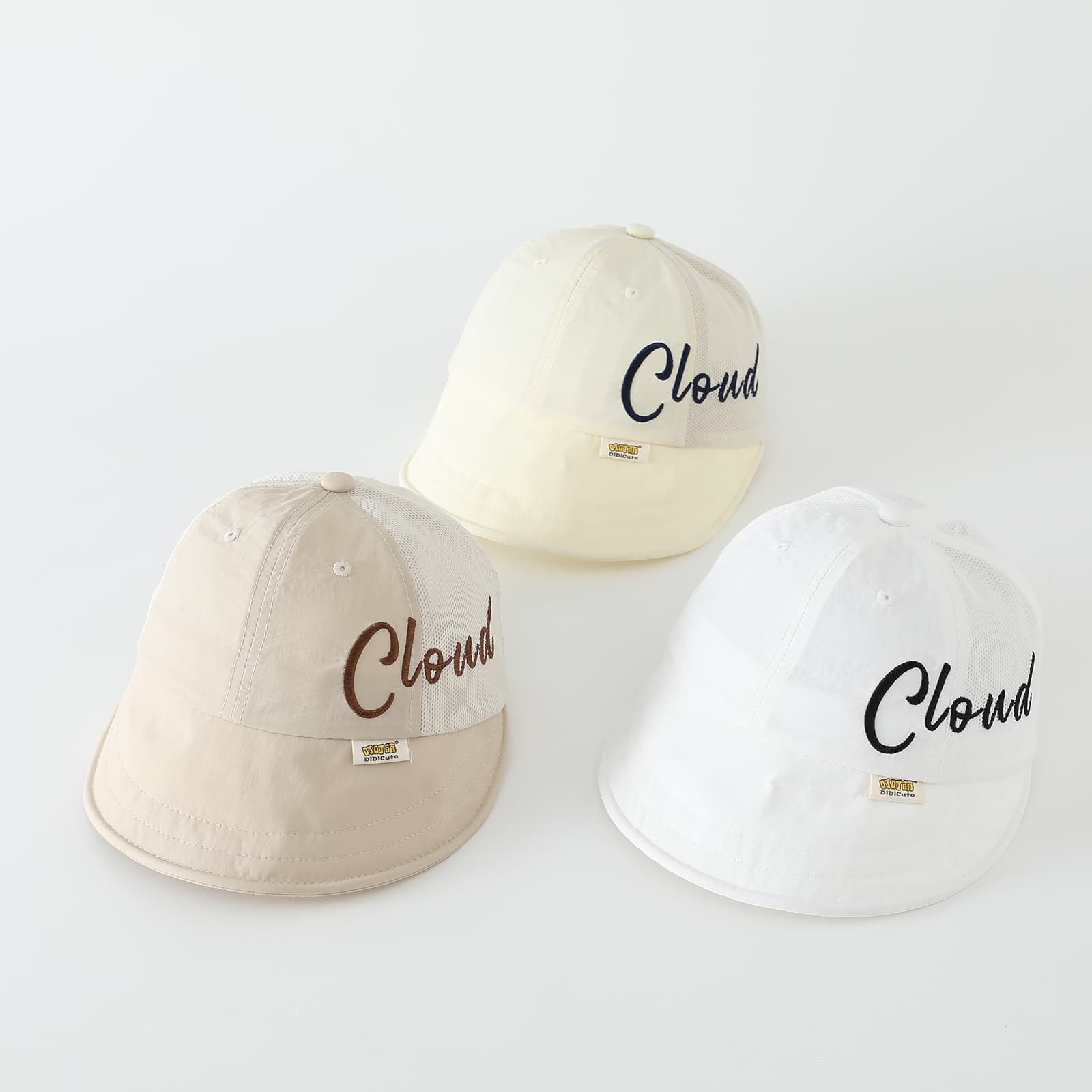 Summer Children's English Embroidery Sun Hat With Side Net Fabric For Ventilation And Soft Brim, Foldable Baby Face Protection Baseball Cap 5