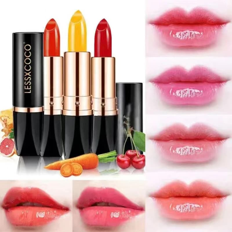 3PCS Color Changing Lipstick Set, Temperature & PH Sensitive, Long Lasting Moisturizing Lip Balm Gift Box For Women 3