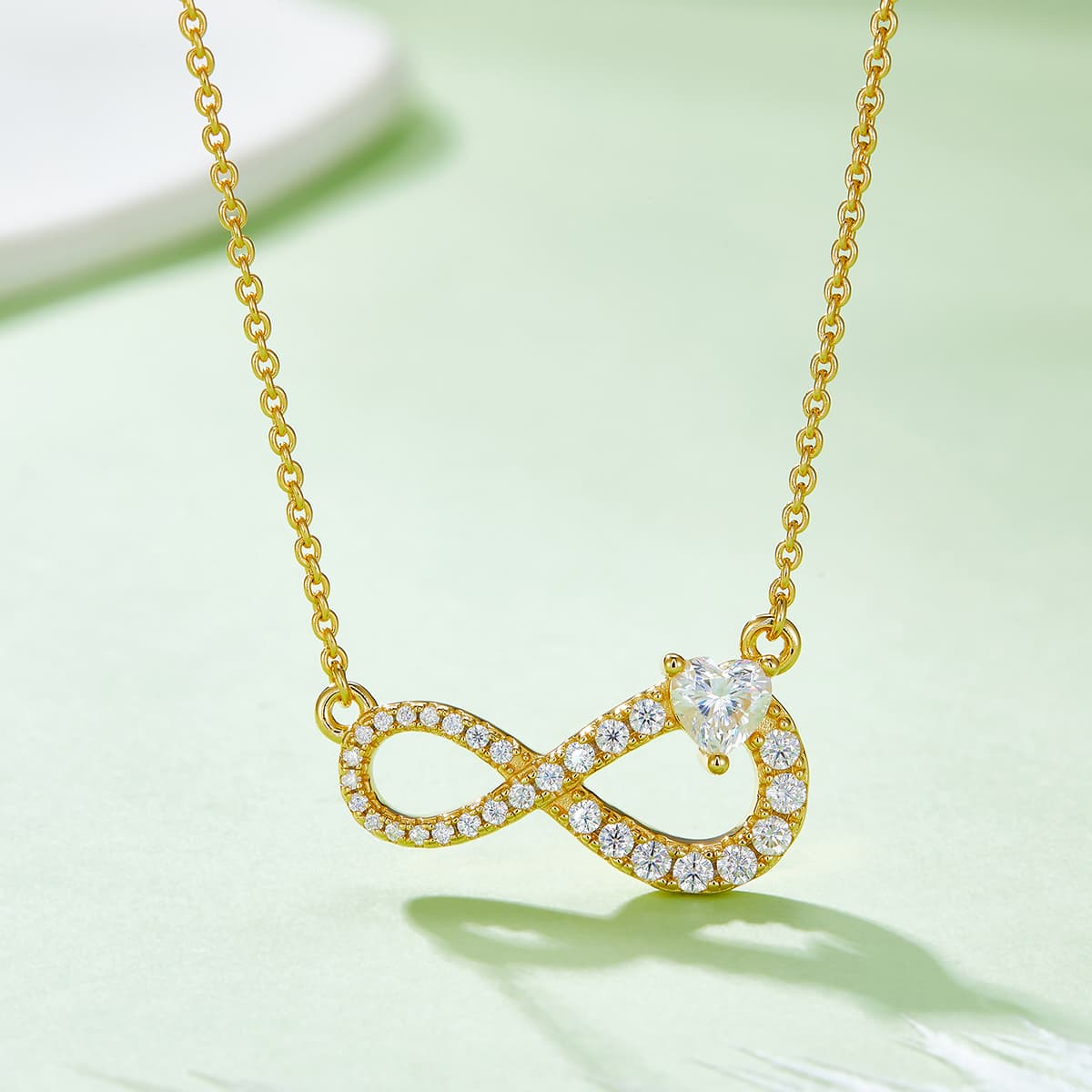 3.9g S925 Sterling Silver 29 Stone Moissanite Infinity Necklace 45cm Pave Pendant With GRA, Platinum Plated Romantic Gift Box Set For Women 7