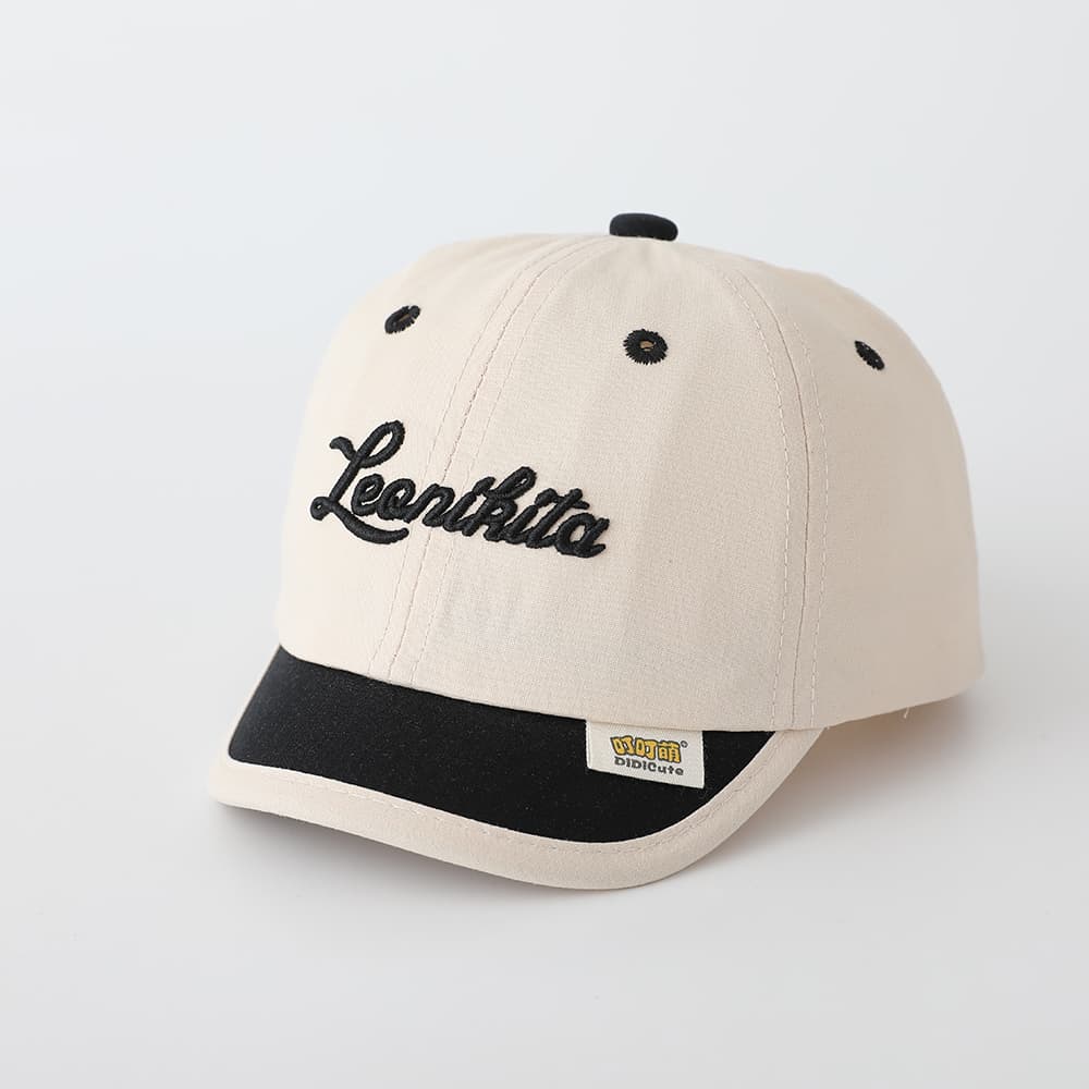 Children's Multi-color Edge-stitching Artistic Font English Font Embroidery Adjustable Simple Casual Short-brim Baseball Cap Suitable For Outdoor Shopping And Traveling 6