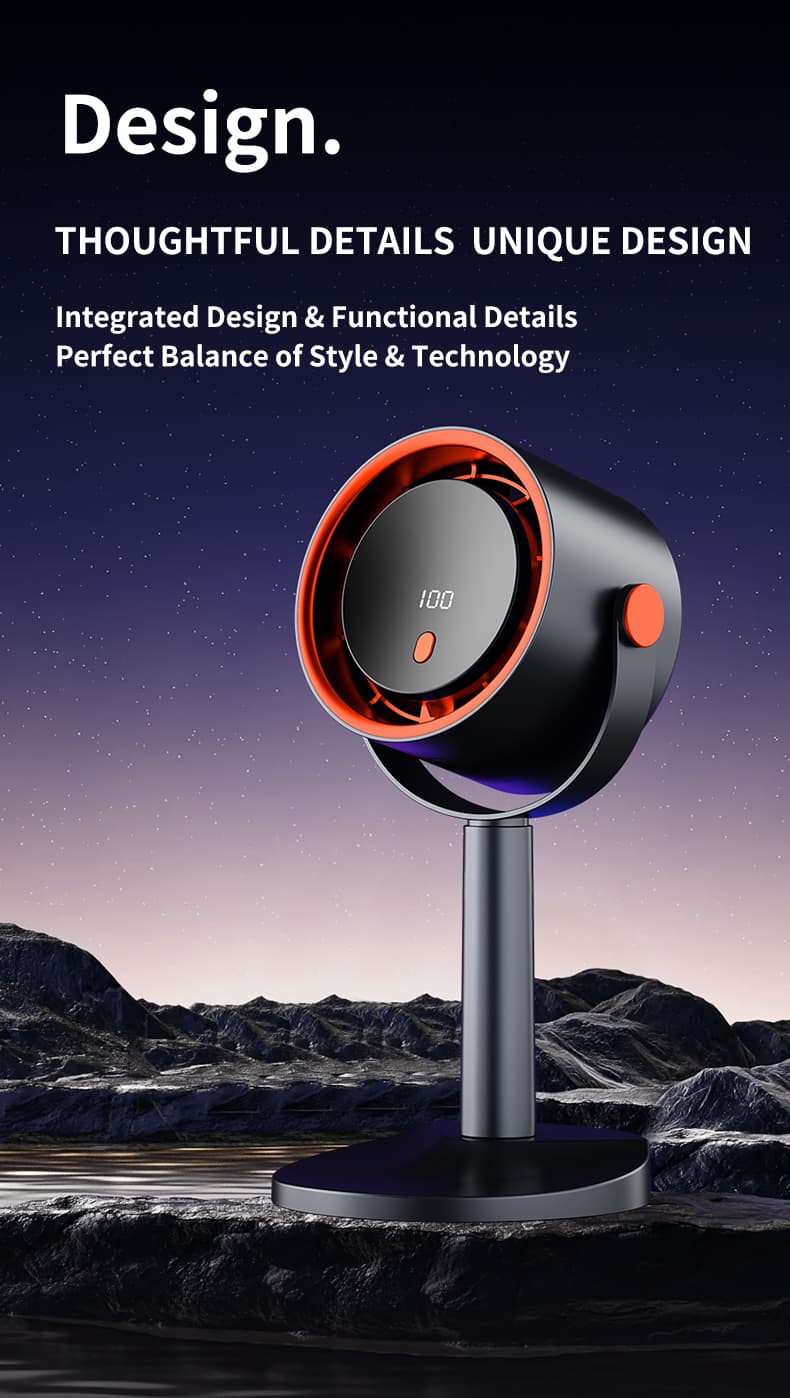 Forest Style Desktop Fan, USB Rechargeable Quiet Portable Fan With Activated Carbon Air Purification, 3-in-1 Stand Clip Hook Design, Energy Saving Circulating Fan For Home, Office, Bedroom Travel 18
