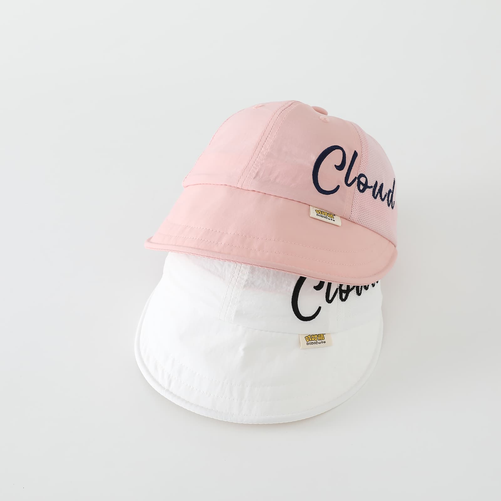Summer Children's English Embroidery Sun Hat With Side Net Fabric For Ventilation And Soft Brim, Foldable Baby Face Protection Baseball Cap 7