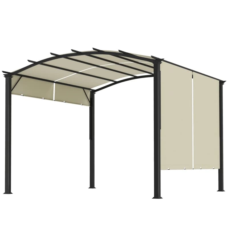 11' X 11' Outdoor Retractable Pergola Canopy For Backyard, Beige 7