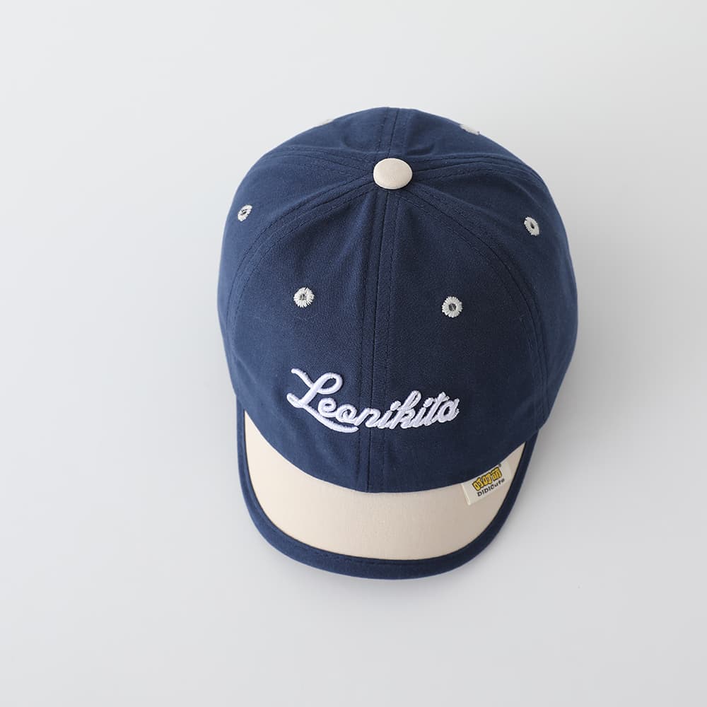 Children's Multi-color Edge-stitching Artistic Font English Font Embroidery Adjustable Simple Casual Short-brim Baseball Cap Suitable For Outdoor Shopping And Traveling 4