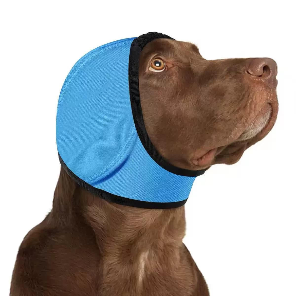 Dog Head Wrap - Quiet Ears For Anxiety, Waterproof Dog Calming Hood, No Shake Ear Cover Snoods For Thunder, Lightning, Fireworks, Vet Visits, Polyester And SBR Diving Fabric 2