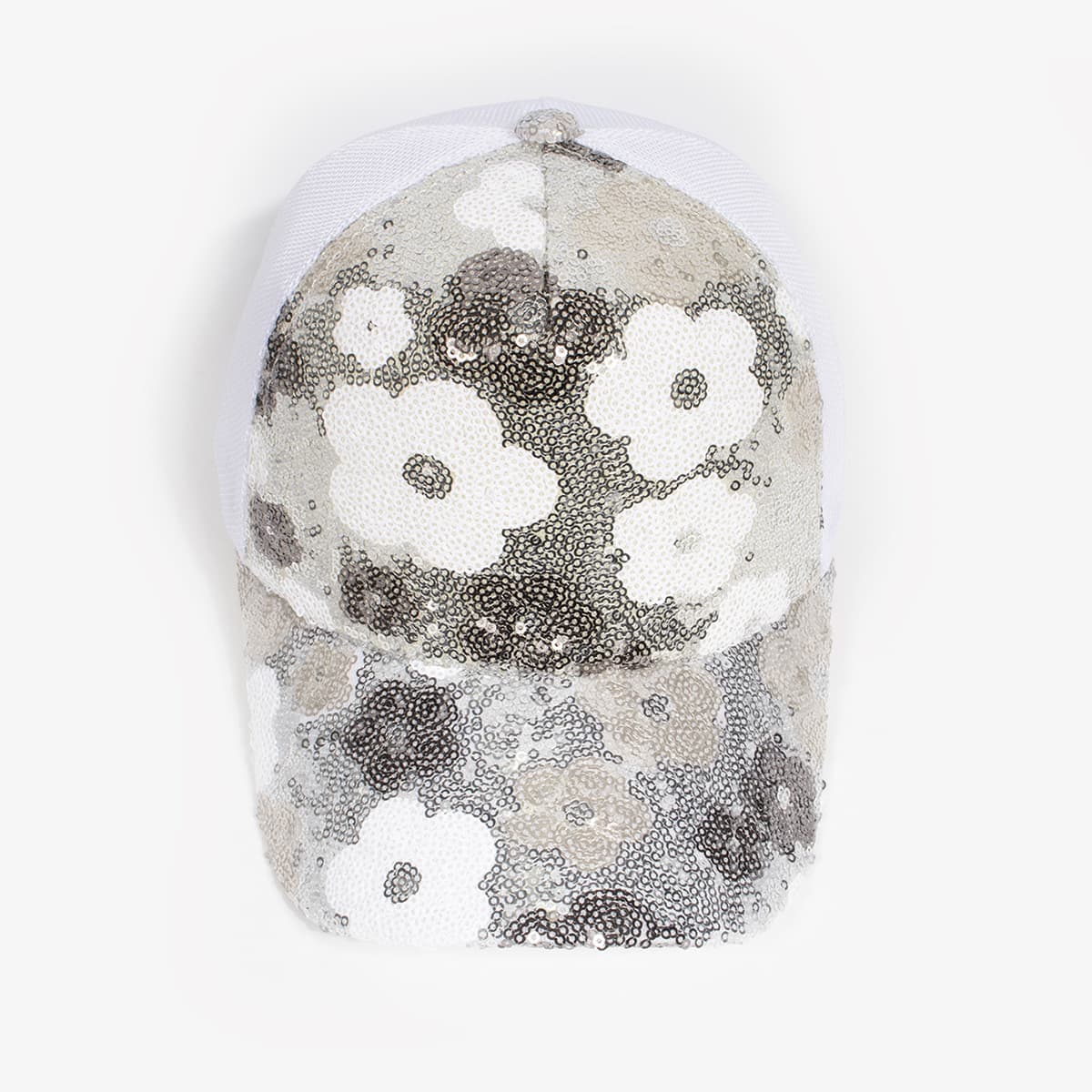 Women's Retro Floral Sequin Patchwork Breathable Mesh Baseball Cap, Trendy And Fashionable, Suitable For Summer Outings And Vacation Wear. 3