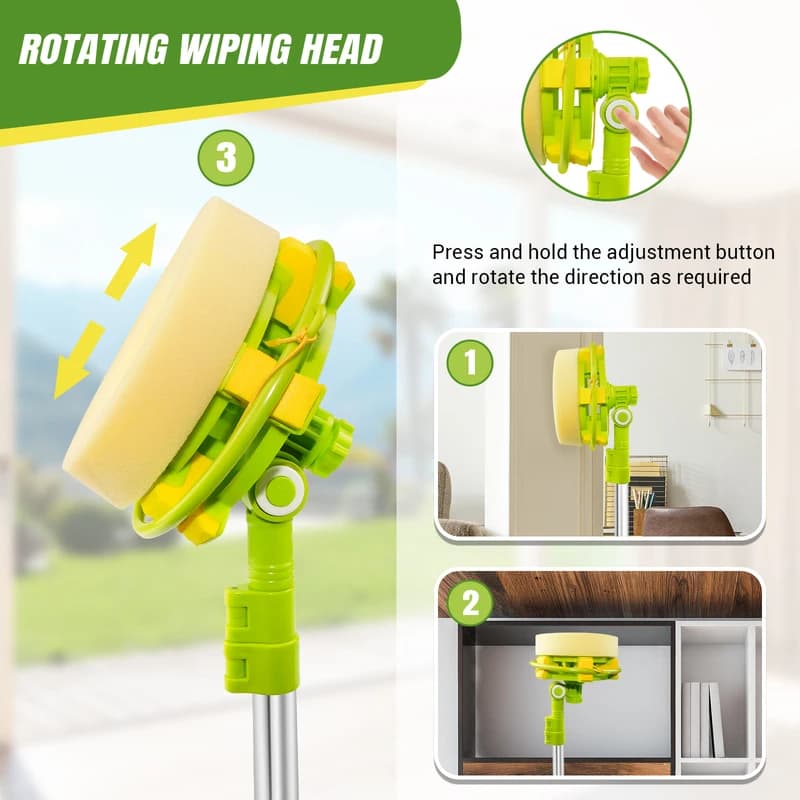 Telescopic Window Cleaning Tool High Rise Window Cleaner U Shape Smart Angle Adjust Wash Bar Cleaner With Squeegee 2