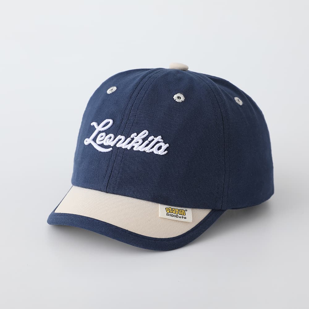 Children's Multi-color Edge-stitching Artistic Font English Font Embroidery Adjustable Simple Casual Short-brim Baseball Cap Suitable For Outdoor Shopping And Traveling 8