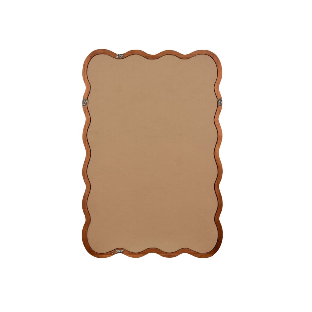 Yellowish Brown 20x30 Wavy Rectangle Solid Wood Frame Decorative Mirror,For Bedroom, Bathroom, Living Room, Entryway 9