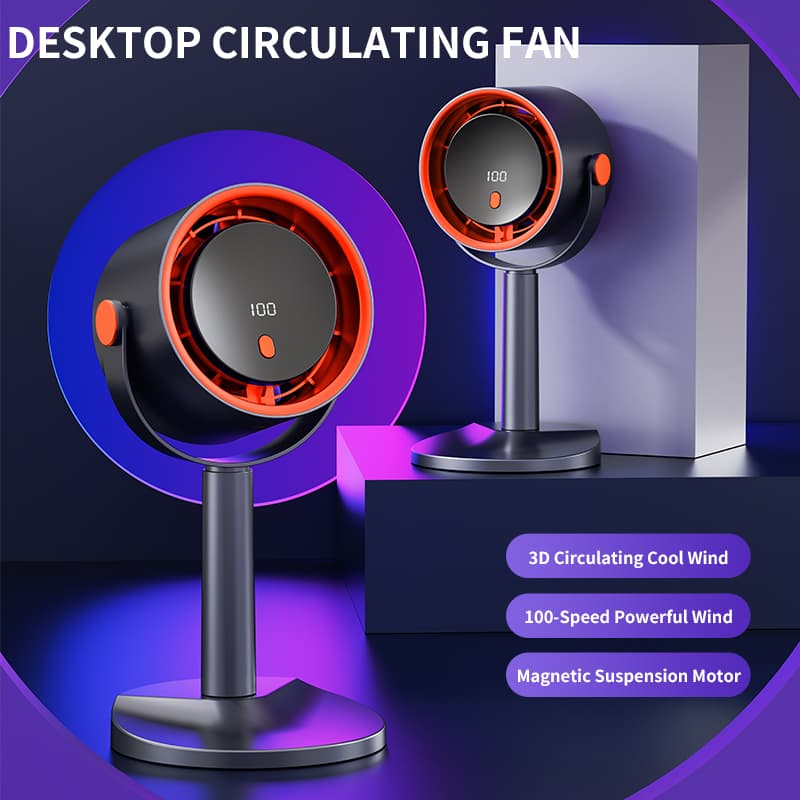 Forest Style Desktop Fan, USB Rechargeable Quiet Portable Fan With Activated Carbon Air Purification, 3-in-1 Stand Clip Hook Design, Energy Saving Circulating Fan For Home, Office, Bedroom Travel 17