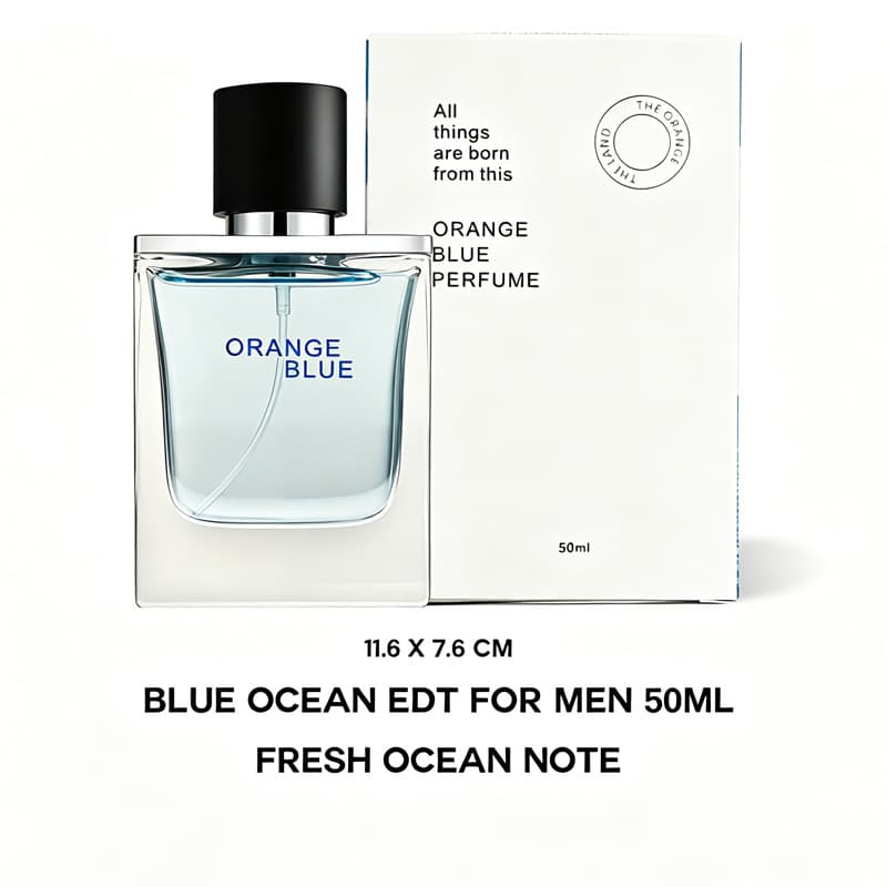 Beauty Orange Blue Eau De Toilette For Men, 50ml - Fresh Blue Ocean Scent 4