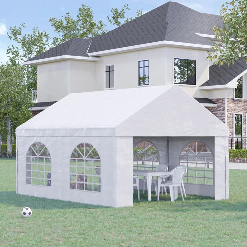 13 X 16.5 Ft Heavy Duty Party Tent Outdoor Gazebo Wedding Tent Event Shelter Carport BBQ With Removable Sidewalls & Windows, Outside Waterproof Canopy For Parties, White 6
