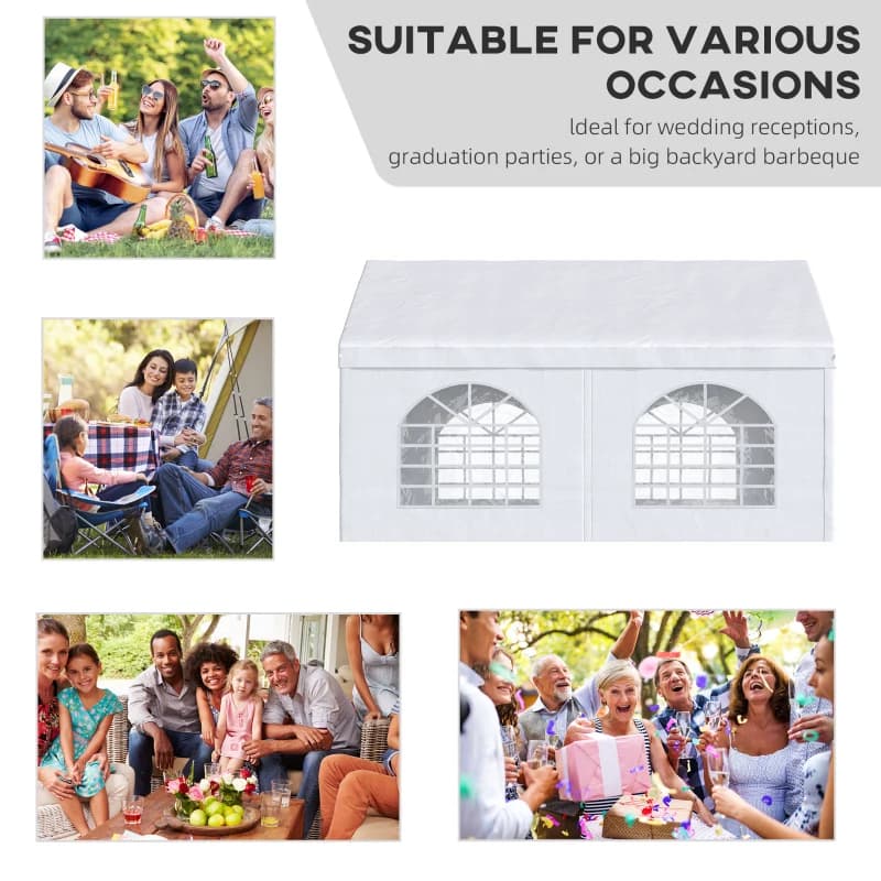 13 X 16.5 Ft Heavy Duty Party Tent Outdoor Gazebo Wedding Tent Event Shelter Carport BBQ With Removable Sidewalls & Windows, Outside Waterproof Canopy For Parties, White 5