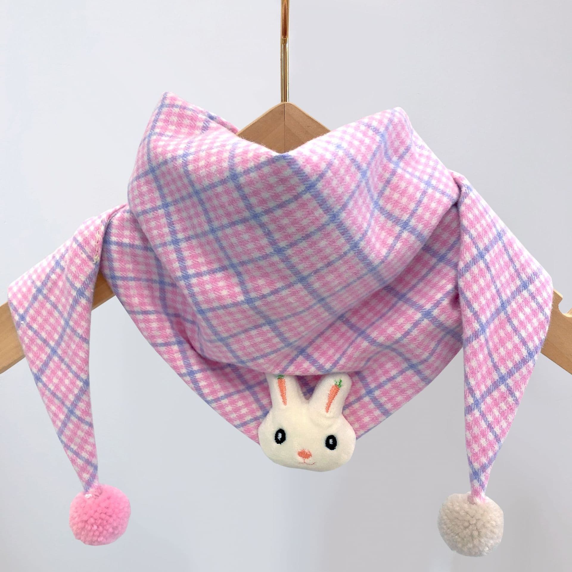 Korean-style Cotton-linen Plaid Childrens Scarf Versatile And Easy To Match 8