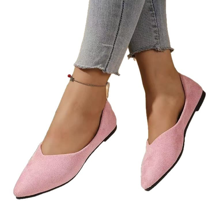 Suede Flat Large-size Womens Shoes European And American Style Pointed-toe Flat Sole 3