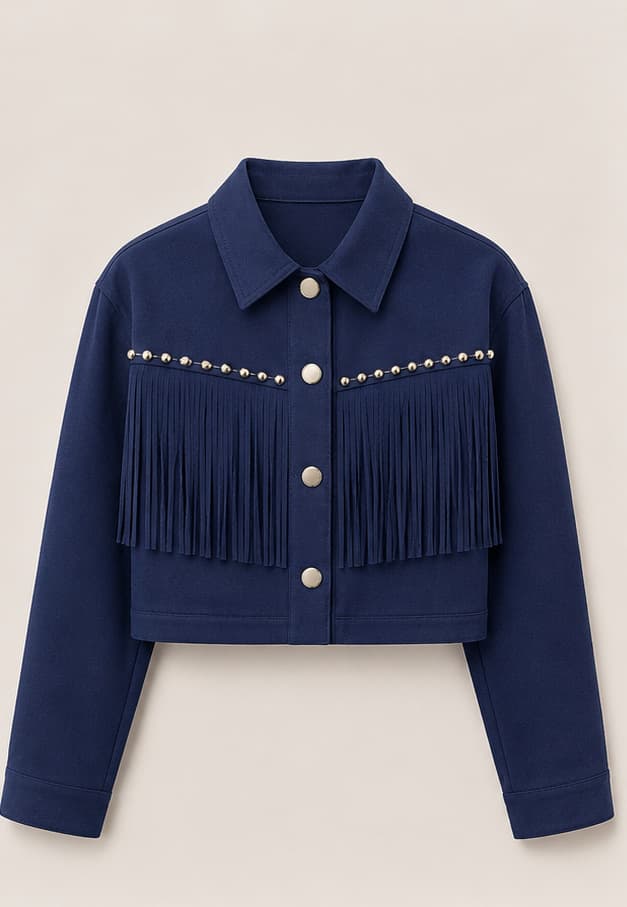 Fringe Faux Suede Short Womens Jacket 2