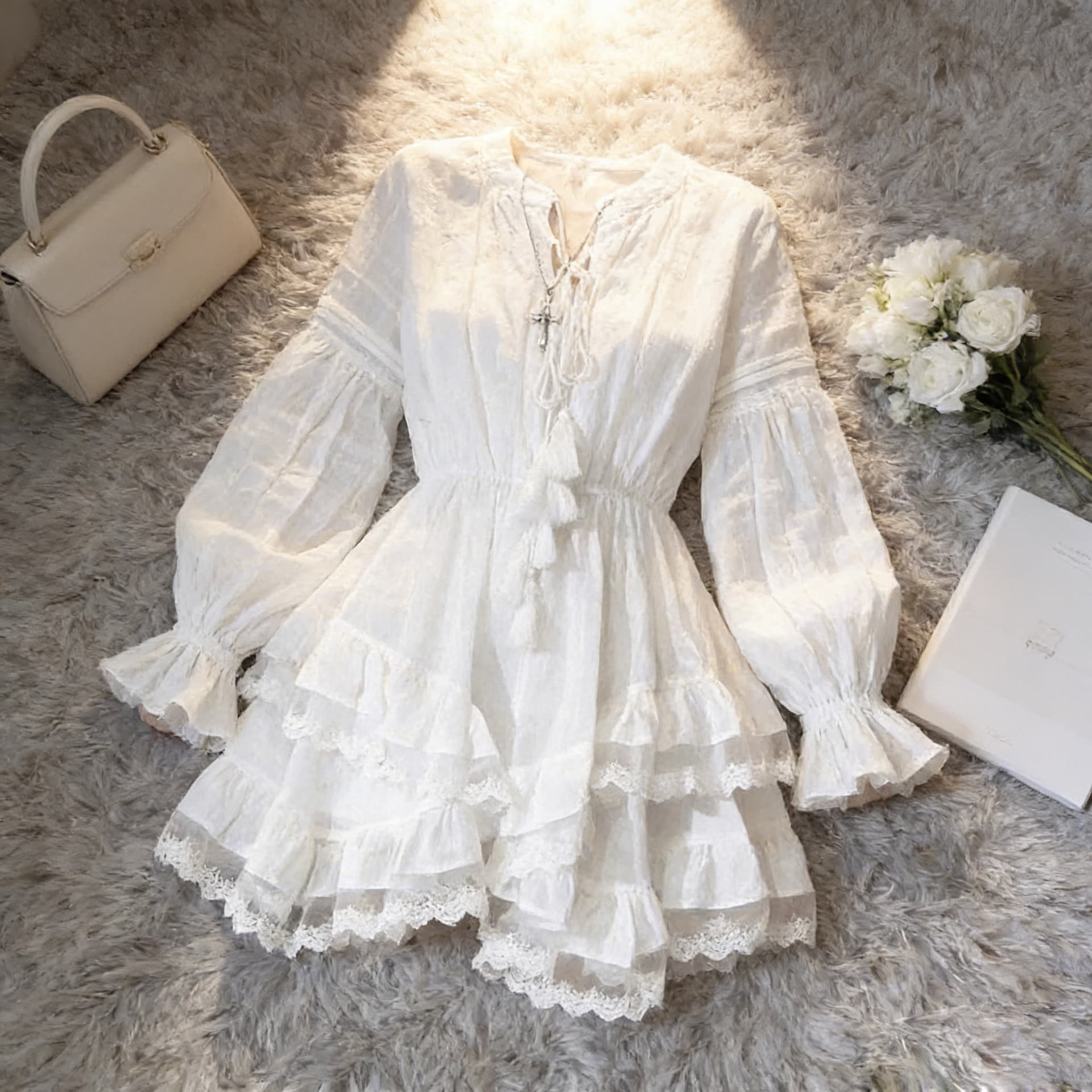 French-style Vacation Chic Sweet Lace Dress For Women 2