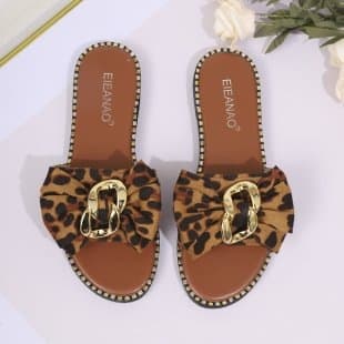 Comfortable Leopard-print Flip-flops Large Size 7