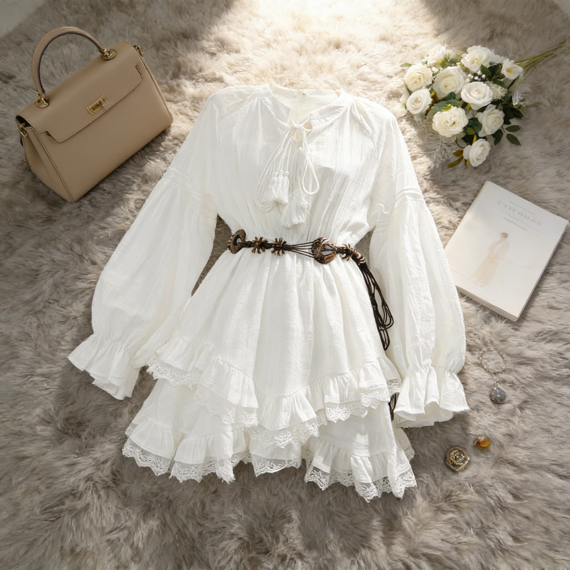 French-style Vacation Chic Sweet Lace Dress For Women 3