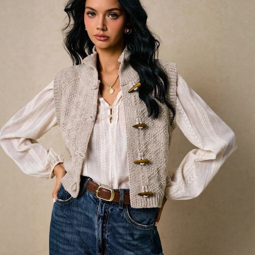 Womens Fashionable And Versatile Knitted Cardigan Coat 3