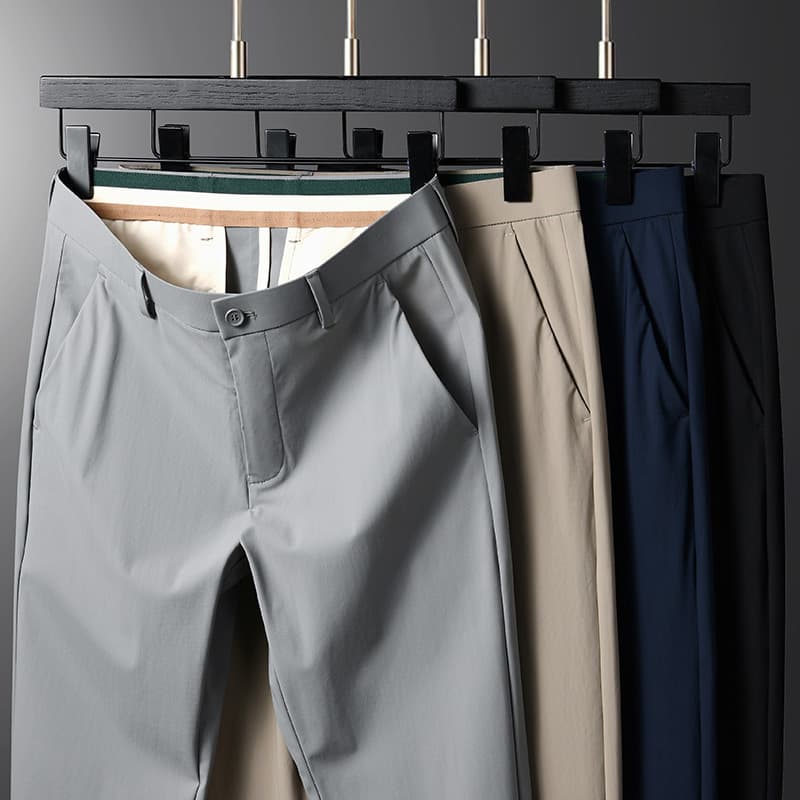Summer Ice-silk Cooling Casual Pants Thin Long Trousers 3