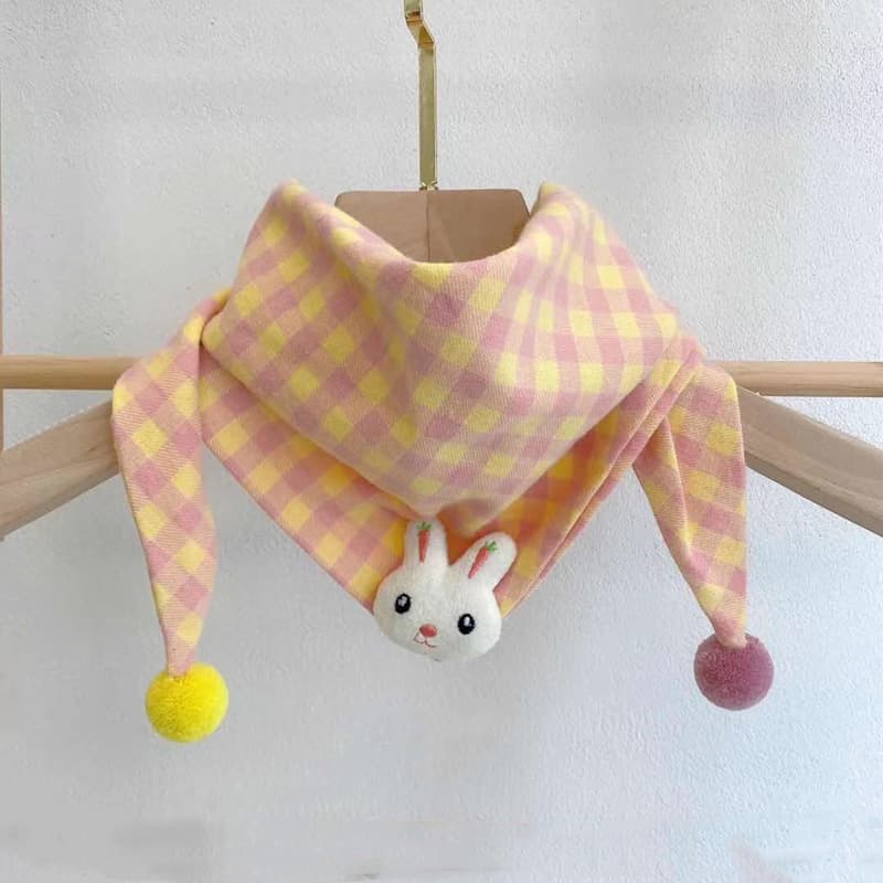Korean-style Cotton-linen Plaid Childrens Scarf Versatile And Easy To Match 16