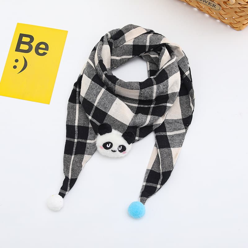 Korean-style Cotton-linen Plaid Childrens Scarf Versatile And Easy To Match 26
