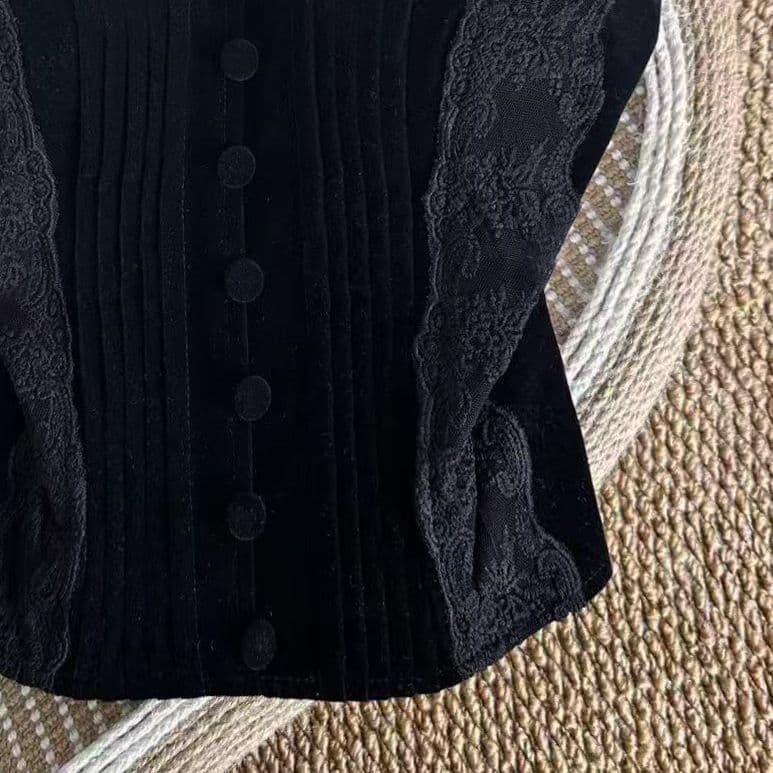 Womens Lace-Panel Velvet Camisole 6