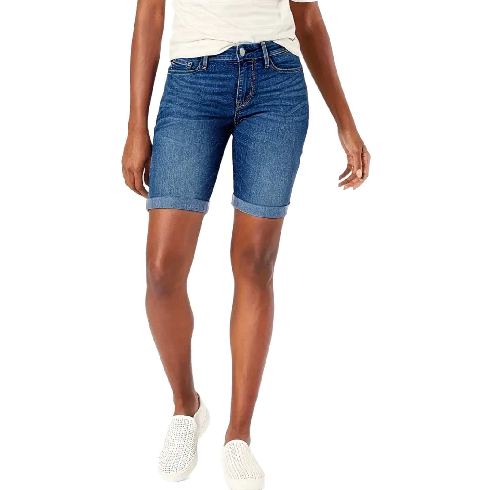 Summer Straight-leg Cropped Capris With Rolled Hems Versatile Shorts For Chic Girls 6